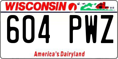 WI license plate 604PWZ