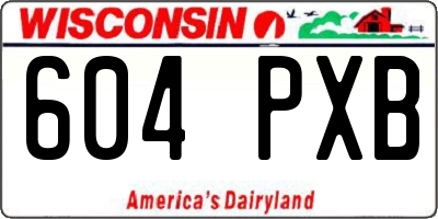 WI license plate 604PXB