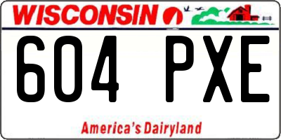 WI license plate 604PXE