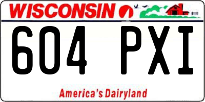 WI license plate 604PXI