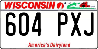 WI license plate 604PXJ