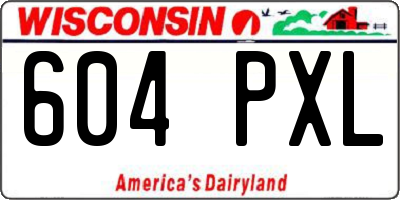 WI license plate 604PXL