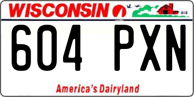 WI license plate 604PXN