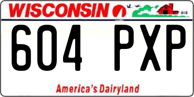 WI license plate 604PXP