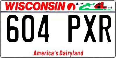 WI license plate 604PXR