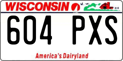 WI license plate 604PXS