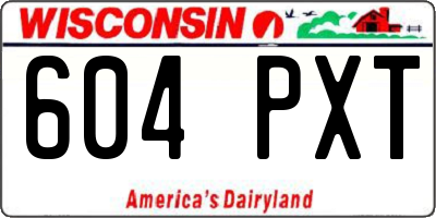 WI license plate 604PXT