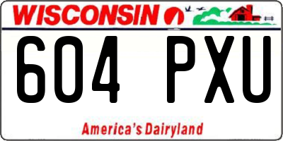 WI license plate 604PXU