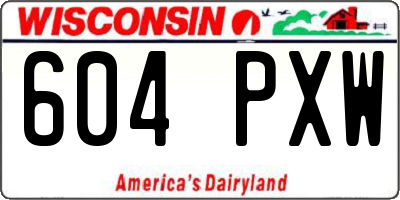 WI license plate 604PXW