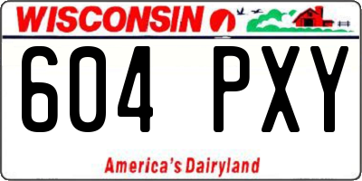 WI license plate 604PXY