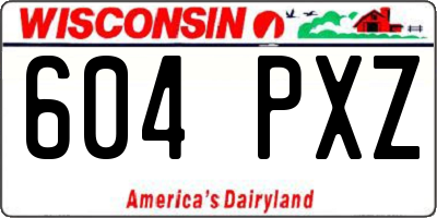 WI license plate 604PXZ