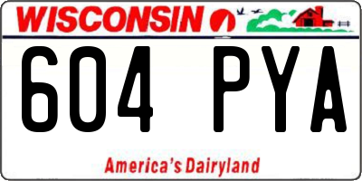 WI license plate 604PYA