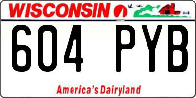 WI license plate 604PYB