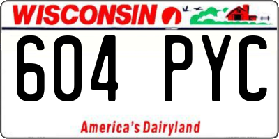 WI license plate 604PYC