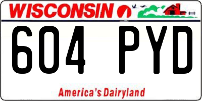 WI license plate 604PYD