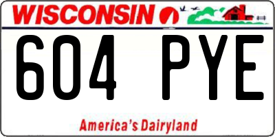 WI license plate 604PYE