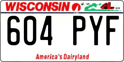 WI license plate 604PYF