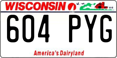 WI license plate 604PYG
