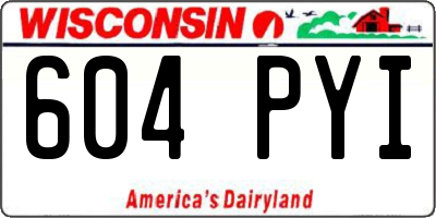 WI license plate 604PYI