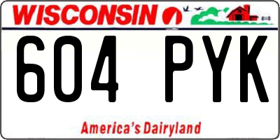 WI license plate 604PYK