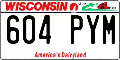 WI license plate 604PYM