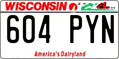 WI license plate 604PYN