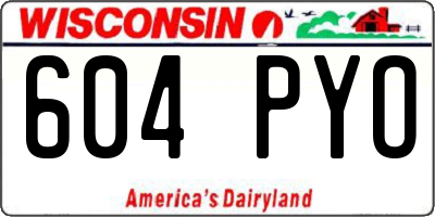 WI license plate 604PYO