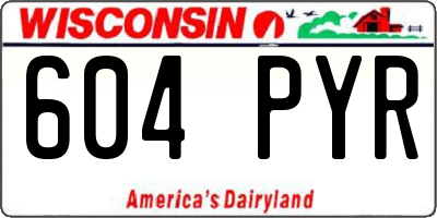 WI license plate 604PYR