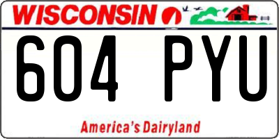 WI license plate 604PYU