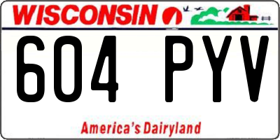 WI license plate 604PYV