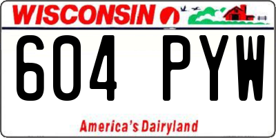 WI license plate 604PYW