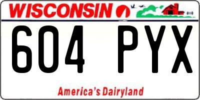 WI license plate 604PYX