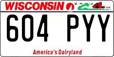 WI license plate 604PYY