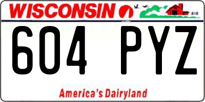 WI license plate 604PYZ