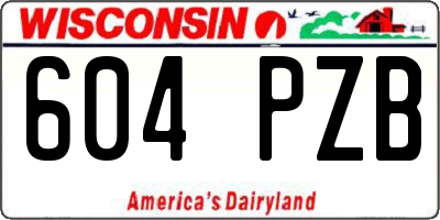 WI license plate 604PZB
