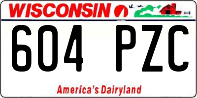 WI license plate 604PZC