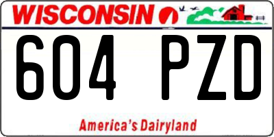 WI license plate 604PZD