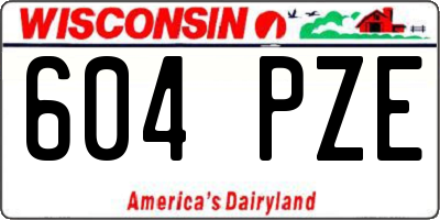 WI license plate 604PZE