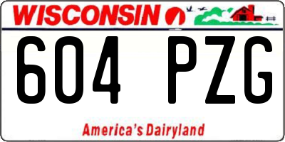 WI license plate 604PZG