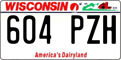 WI license plate 604PZH