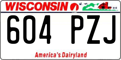 WI license plate 604PZJ