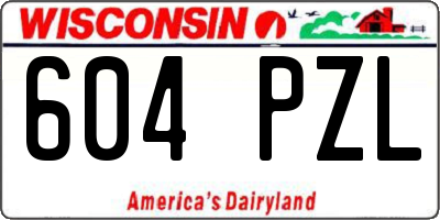 WI license plate 604PZL
