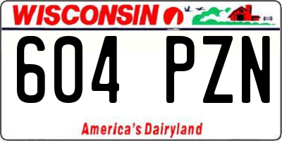 WI license plate 604PZN