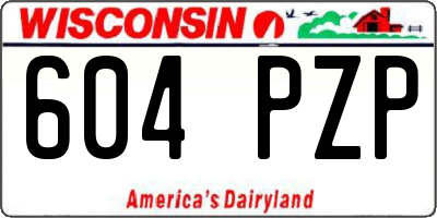 WI license plate 604PZP