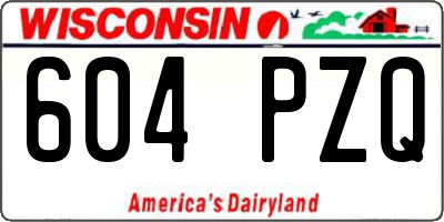 WI license plate 604PZQ