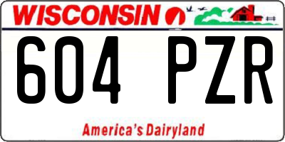 WI license plate 604PZR