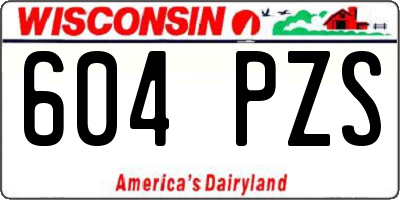 WI license plate 604PZS