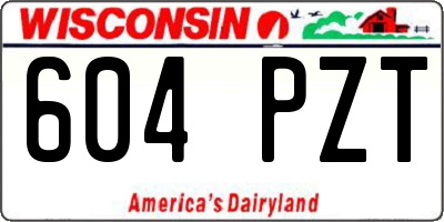 WI license plate 604PZT