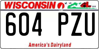 WI license plate 604PZU