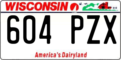 WI license plate 604PZX